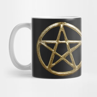 Gold Pentagram Pentacle Wicca Mug